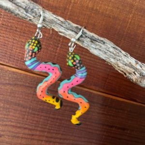 Wooden Snake Earrings